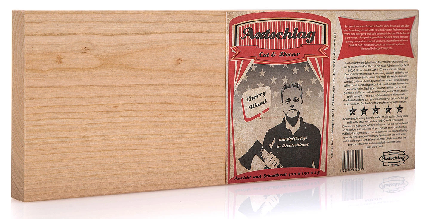 Axtschlag Anricht- Und Schneidebrett Holz (Kirsche) 3 Axtschlag Anricht- Und Schneidebrett Holz (Kirsche)