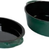Big Green Egg Emaillierter Dutch Oven / Bräter 5,2 L Grün Oval 2XL / XLarge / Large -Camping Geschäft Big Green Egg Braeter oval 117670 offen Deckel