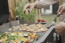 COZZE Plancha 600 / Plancha Grill Mit 2 Gusseisen Grillplatten -Camping Geschäft COZZE Plancha 600 Lifestyle Grillgut