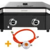 COZZE Plancha 600 / Plancha Grill Mit 2 Gusseisen Grillplatten -Camping Geschäft COZZE Plancha Grill 600 2 Brenner Anschlussset