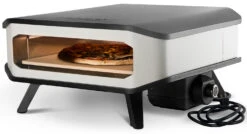 COZZE Pizzaofen Elektrisch 42,5 Cm (17") - Inkl. Pizzastein & Hitzeschild -Camping Geschäft Cozze Pizzaofen elektrisch 17 Zoll seitlich