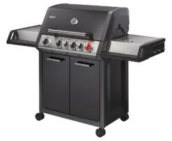 Enders Gasgrill Monroe Black Pro 4 IK Turbo 12 Enders Gasgrill Monroe Black Pro 4 IK Turbo -Camping Geschäft Enders Gasgrill Monroe Black Pro 4 IK Turbo seitlich