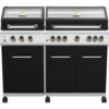 Grillfürst G750E Borussia Dortmund Edition 7-Brenner Doppelkammer - Gasgrill Mit Hochtemperaturbrenner, Seitenkocher, Heckbrenner Und Edelstahl Rosten -Camping Geschäft G750E BVB Gasgrill Doppelkammer Grill