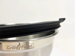 Grillfürst BBQ 3er Edelstahlschüssel Set Mit Glasdeckel -Camping Geschäft Grillfuerst BBQ Schuessel Glasdeckel luftdicht