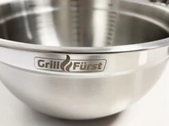 Grillfürst BBQ 3er Edelstahlschüssel Set Mit Glasdeckel -Camping Geschäft Grillfuerst BBQ Schuessel Set Edelstahl Logo