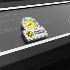 Grillfürst G750G Borussia Dortmund Edition 7-Brenner Doppelkammer - Gasgrill Mit Hochtemperaturbrenner, Seitenkocher, Heckbrenner Und Gusseisen Roste -Camping Geschäft Grillfuerst BVB Gasgrill Deckelthermometer Logo Borussia Dortmund