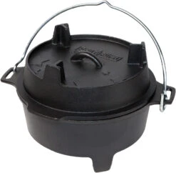 Grillfürst XXL Dutch Oven Set: Starterpaket Gusseisen - X-DEAL Mit Dutch Oven DO9+DO4, Kastenform BK4, Gusseisenpfanne Ø 30 Cm - Inkl. Großem Zubehörpaket -Camping Geschäft Grillfuerst Dutch Oven Gusseisen DO4