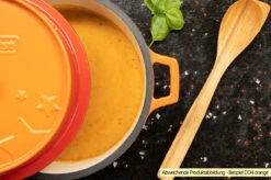 Grillfürst Emaillierter Dutch Oven Ohne Füsse DO4 - Rot -Camping Geschäft Grillfuerst Dutch Oven emailliert Beispiel DO4 orange Suppe