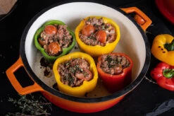 Grillfürst Emaillierter Dutch Oven Ohne Füsse DO7,5 - Orange -Camping Geschäft Grillfuerst Dutch Oven farbig Beispiel DO7 5 orange Mood Paprika