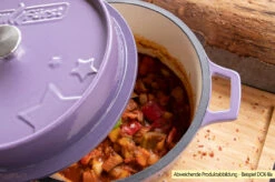 Grillfürst Emaillierter Dutch Oven Ohne Füsse DO9 - Lila -Camping Geschäft Grillfuerst Dutch Oven farbig emailliert lila Beispiel DO6 1