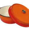 Grillfürst Emaillierter Dutch Oven Ohne Füsse DO12 - Orange -Camping Geschäft Grillfuerst Dutch Oven ohne Fuesse DO12 orange offen