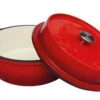 Grillfürst Emaillierter Dutch Oven Ohne Füsse DO4 - Rot -Camping Geschäft Grillfuerst Dutch Oven ohne Fuesse DO4 rot offen