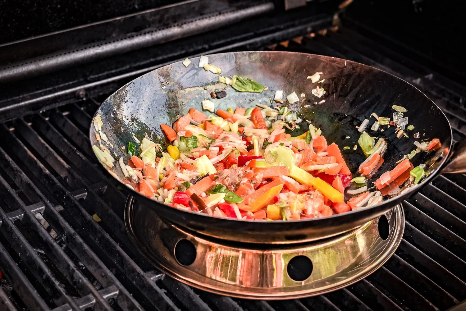 Grillfürst Edelstahl Wok Ø 30 Cm Mit Wokring Für Seitenkocher / Grillrost 6 Grillfürst Edelstahl Wok Ø 30 Cm Mit Wokring Für Seitenkocher / Grillrost – Bild 4