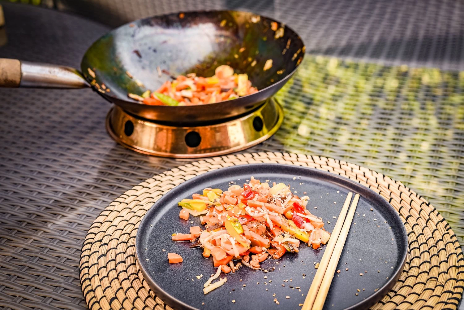 Grillfürst Edelstahl Wok Ø 30 Cm Mit Wokring Für Seitenkocher / Grillrost 5 Grillfürst Edelstahl Wok Ø 30 Cm Mit Wokring Für Seitenkocher / Grillrost – Bild 3