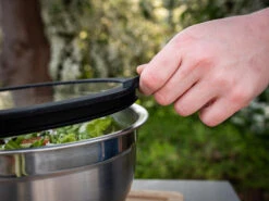 Grillfürst BBQ 3er Edelstahlschüssel Set Mit Glasdeckel -Camping Geschäft Grillfuerst Edelstahlschuessel Glasdeckel Silikondichtung