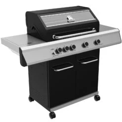 Grillfürst G410E 4-Brenner Gasgrill Mit Hochtemperaturbrenner Und Edelstahl Rosten - X-DEAL Inkl. Zubehörpaket -Camping Geschäft Grillfuerst Gasgrill G410E seitlich 1