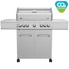 Grillfürst G521G 5-Brenner Edelstahl-Gasgrill Mit Hochtemperaturbrenner, Heckbrenner Und Gusseisen Rosten -Camping Geschäft Grillfuerst Gasgrill G521G CO2 neutral