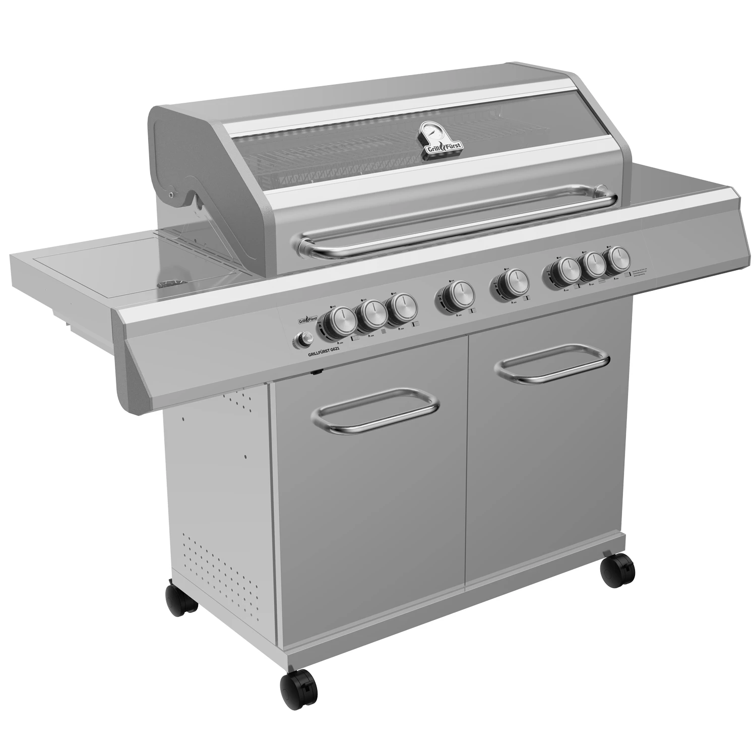 Grillfürst G621G 6-Brenner Edelstahl-Gasgrill Mit Hochtemperaturbrenner, Heckbrenner Und Gusseisen Rosten - X-DEAL Inkl. Zuberhörpaket 4 Grillfürst G621G 6-Brenner Edelstahl-Gasgrill Mit Hochtemperaturbrenner, Heckbrenner Und Gusseisen Rosten - X-DEAL Inkl. Zuberhörpaket – Bild 2