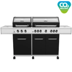 Grillfürst G750G 7-Brenner Doppelkammer - Gasgrill Mit Hochtemperaturbrenner, Seitenkocher, Heckbrenner Und Gusseisen Rosten