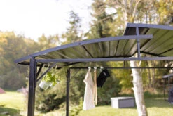 Grillfürst Premium Grillpavillon Aus Stahl Mit Wetterfestem Metalldach Und Ablageflächen -Camping Geschäft Grillfuerst Grillpavillon Gasgrill Garten Stahl