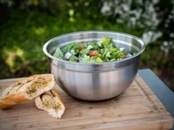 Grillfürst BBQ 3er Edelstahlschüssel Set Mit Glasdeckel -Camping Geschäft Grillfuerst Salatschuessel Grillsalat