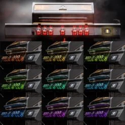 Grillfürst G521G Smart Grill - Mit Automatischer Temperatursteuerung, Hochtemperaturbrenner, Heckbrenner Und Gusseisen Rosten -Camping Geschäft Grillfuerst Smart Grill Drehreglerbeleuchtung RGB