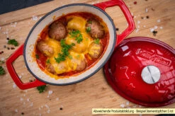 Grillfürst Dutch Oven Sternentöpfchen / Gusseisen Bräter - Emailliert - S - Orange -Camping Geschäft Grillfuerst Sternentoepfchen S Beispiel Auflauf 1