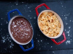 Grillfürst Dutch Oven Sternentöpfchen / Gusseisen Bräter - Emailliert - S - Blau -Camping Geschäft Grillfuerst Sternentoepfchen blau rot S Dessert Kuchen