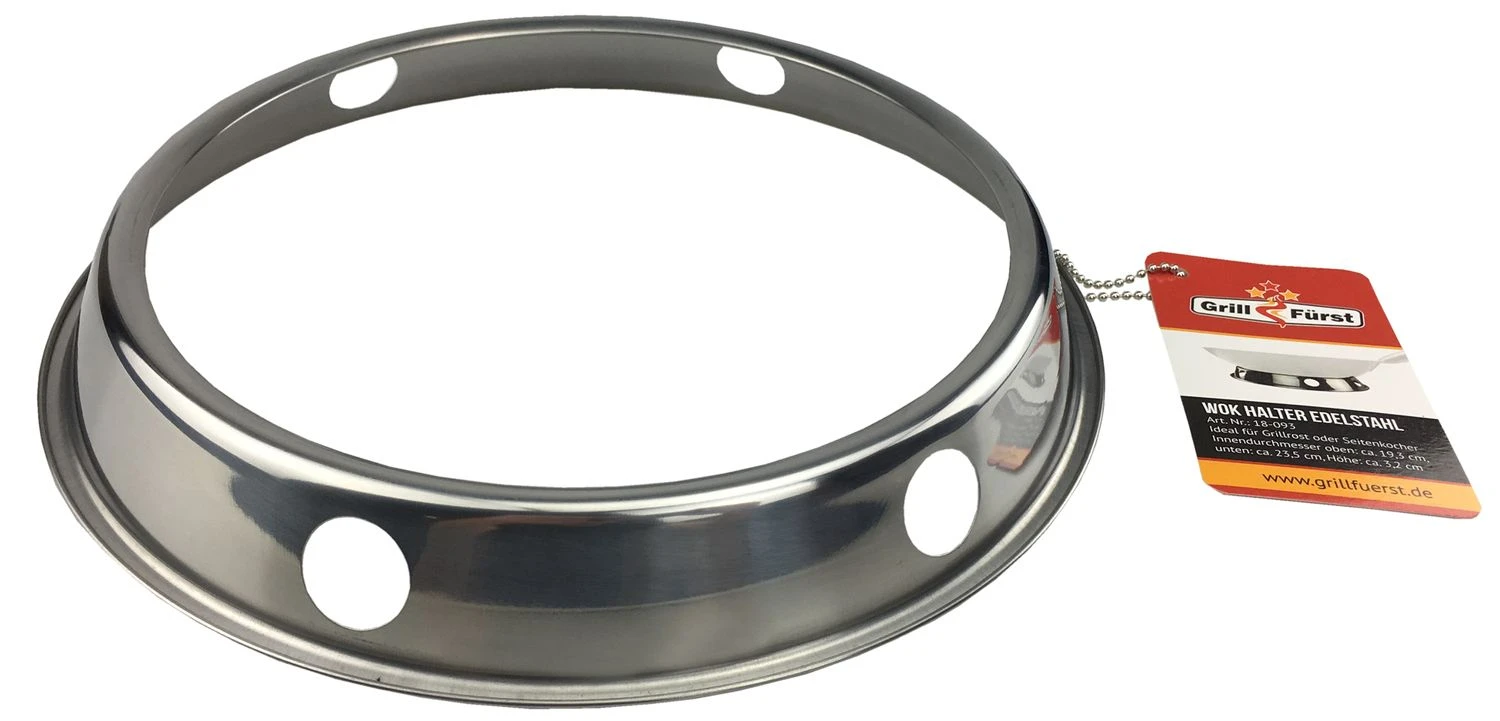 Grillfürst Edelstahl Wok Ø 30 Cm Mit Wokring Für Seitenkocher / Grillrost 4 Grillfürst Edelstahl Wok Ø 30 Cm Mit Wokring Für Seitenkocher / Grillrost – Bild 2