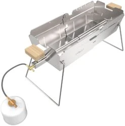 Knister Edelstahl-Gasgrill - Ausziehbarer Kompaktgrill -Camping Geschäft Knister Edelstahl Gasgrill Kompaktgrill Brenner