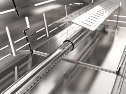 Knister Edelstahl-Gasgrill - Ausziehbarer Kompaktgrill -Camping Geschäft Knister Edelstahl Gasgrill Kompaktgrill Brenner Detail