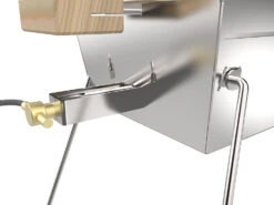 Knister Edelstahl-Gasgrill - Ausziehbarer Kompaktgrill -Camping Geschäft Knister Edelstahl Gasgrill Kompaktgrill Gasanschluss Detail