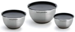 LotusGrill Edelstahlschüssel 3er Set Mit Deckel