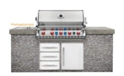Napoleon Prestige Pro 665-3 Edelstahl Einbaugrill Gas - Inkl. Drehspieß - Modell 2023 -Camping Geschäft Napoelon Prestige Pro 665 Einbaugrill Montagebeispiel 1