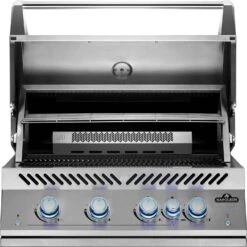 Napoleon 700-Series 32" BIG32 Edelstahl Einbaugrill Inkl. Drehspieß - Modell 2023 -Camping Geschäft Napoleon Einbaugrill BIG32 Edelstahl Warmhalterost vorne