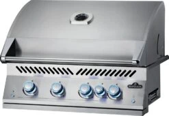 Napoleon 700-Series 32" BIG32 Edelstahl Einbaugrill Inkl. Drehspieß - Modell 2023 -Camping Geschäft Napoleon Einbaugrill BIG32 LED blau