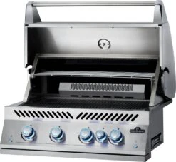 Napoleon 700-Series 32" BIG32 Edelstahl Einbaugrill Inkl. Drehspieß - Modell 2023 -Camping Geschäft Napoleon Einbaugrill BIG32 Warmhalterost hinten