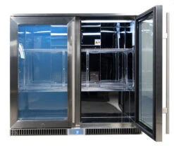 Napoleon Outdoor - Kühlschrank, 210 Liter, 2-türig Mit Doppelverglasung Und LED Beleuchtung - Wasserdicht Nach IP24 -Camping Geschäft Napoleon Outdoor Kueche Kuehlschrank leer Tuer offen rechts