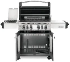 Napoleon Prestige 500 Edelstahl Gasgrill - Mit Safety Glow - X-DEAL Inkl. Grillthermometer, Schneidebrett Und Windschild Für SIZZLE ZONE -Camping Geschäft Napoleon Prestige 500 Gasgrill Edelstahl open 1