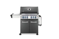 Napoleon Prestige 500 Gasgrill, Charcoal Grau - Mit Safety Glow - Modell 2023 -Camping Geschäft Napoleon Prestige 500 Gasgrill grey Seitenablage abgeklappt