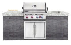 Napoleon Prestige Pro 500-3 Edelstahl Einbaugrill Gas - Inkl. Drehspieß - Modell 2023 -Camping Geschäft Napoleon Prestige Pro 500 Montagebeispiel