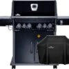 Napoleon Rogue SE 525 Gasgrill - All-black - Mit Edelstahlrosten, Sizzle Zone Und Heckbrenner - Grillfürst Edition Inkl. Abdeckhaube Im Karton - Modell 2022 -Camping Geschäft Napoleon RSE525 All Black Grillfuerst Edition inkl Haube