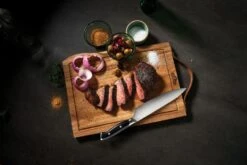 Napoleon President's Edition Schneidebrett Holz Inkl. PRO Chefmesser -Camping Geschäft Napoleon Schneidebrett Chefmesser Fleisch schneiden