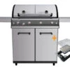 Outdoorchef Dualchef S 425 G Edelstahl Gasgrill Mit Seitenkocher + Blazing Zone Infrarotbrenner + DGS Gusseisen Grillrost 2 Stk. + DGS Gemüse Grillrost 2 Stk. -Camping Geschäft Outdoorchef Dualchef S 425 G Blazing Zone Upgrade Kit