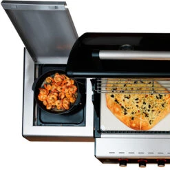 Outdoorchef Dualchef 325 G Gasgrill Mit Seitenkocher + BLAZING ZONE Infrarotbrenner + DGS Gusseisen Grillrost 2 Stk. + DGS Gemüse Grillrost 2 Stk. -Camping Geschäft Outdoorchef Dualchef Seitenkocher 1