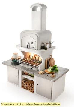 Palazzetti Grillkamin Pamplona Mit Pizzaofen Inkl. Montagematerial -Camping Geschäft Palazzetti Grillkamin Pamplona mit Tueren Beispiel