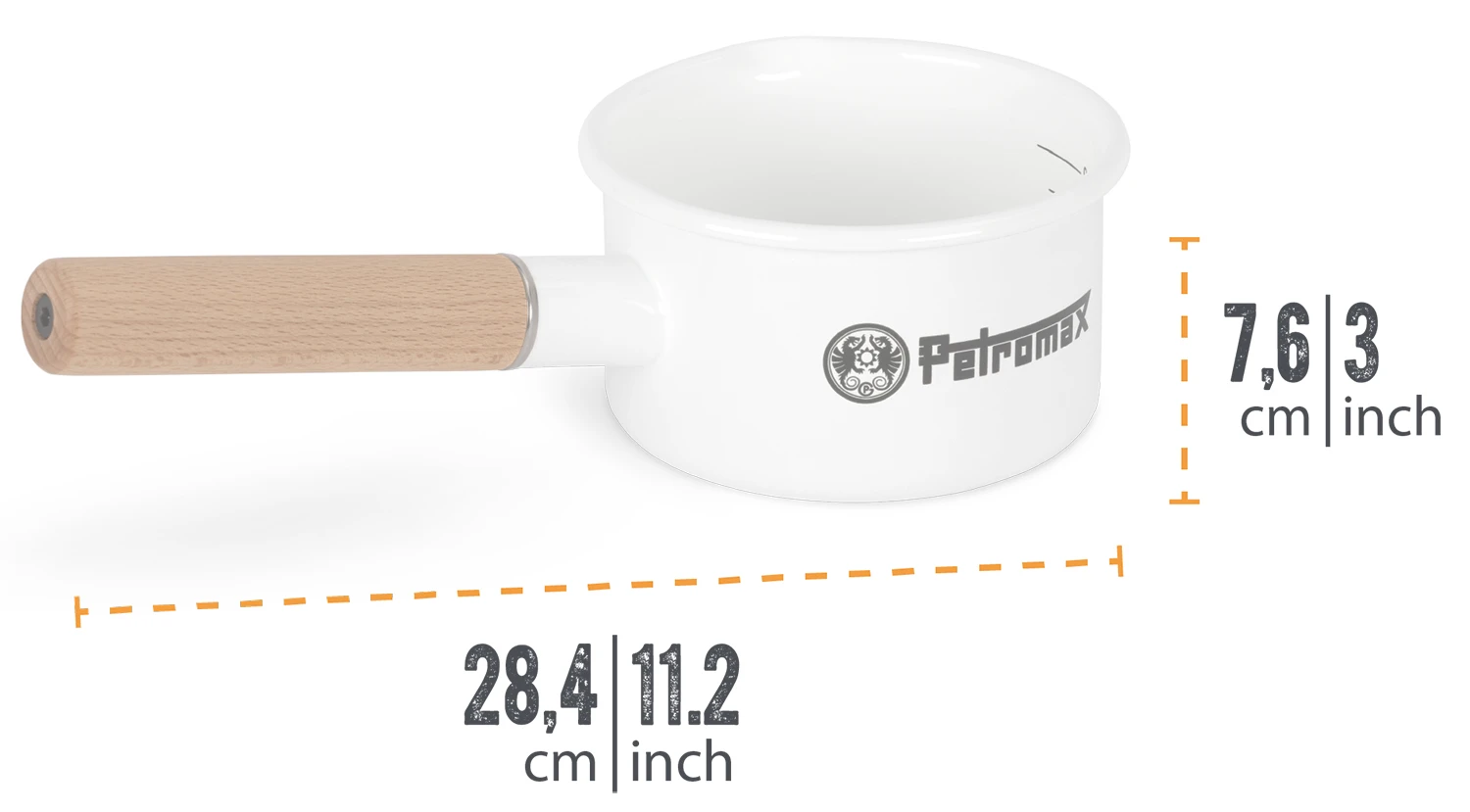 Petromax Emaille Stieltopf / 500 Ml / Weiß 4 Petromax Emaille Stieltopf / 500 Ml / Weiß – Bild 2