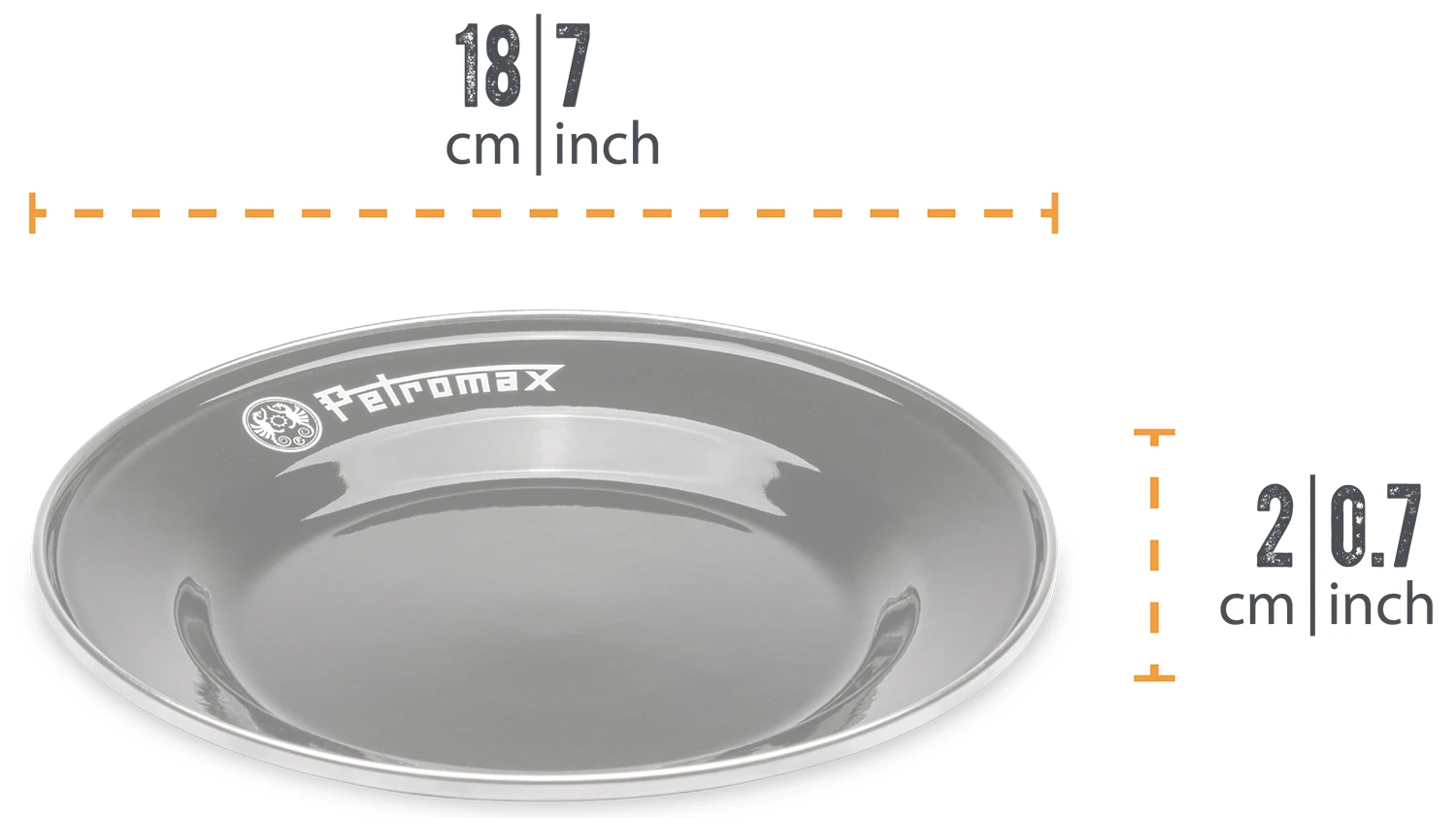 Petromax Emaille Teller / Ø18 Cm / Schwarz, 2 Stück 3 Petromax Emaille Teller / Ø18 Cm / Schwarz, 2 Stück