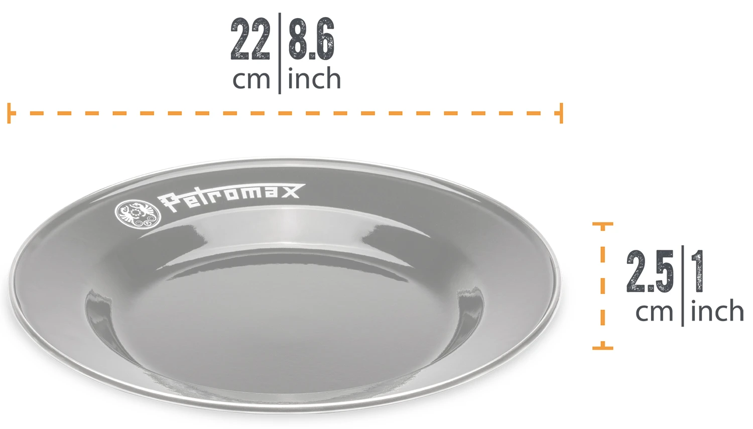 Petromax Emaille Teller / Ø22 Cm / Schwarz, 2 Stück 3 Petromax Emaille Teller / Ø22 Cm / Schwarz, 2 Stück