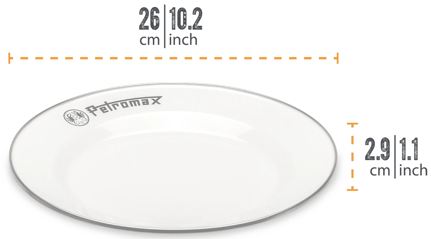 Petromax Emaille Teller / Ø26 Cm / Weiß, 2 Stück 3 Petromax Emaille Teller / Ø26 Cm / Weiß, 2 Stück